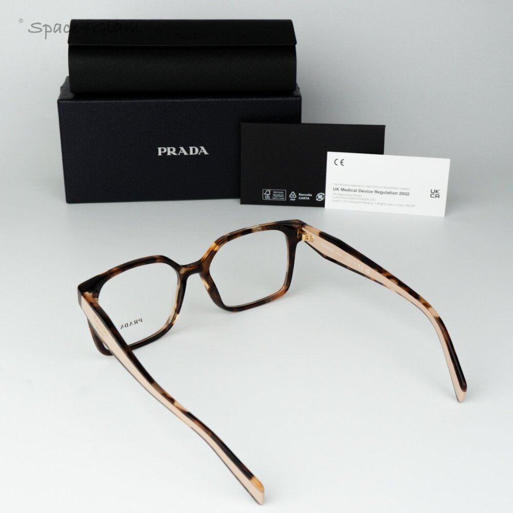 Prada Men Eyeglasses Havana Caramel Demo Square PRB03V 07R1O1 NEW AUTHENTIC - Picture 7 of 7